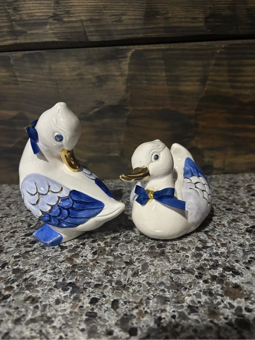 Vintage Ceramic Ducks with gold accent